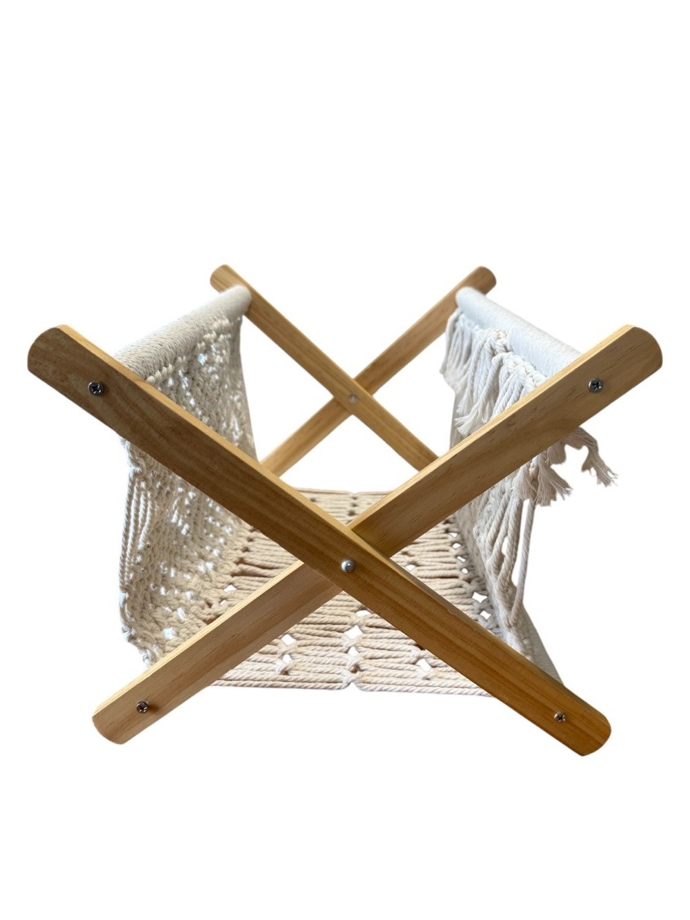 Macrame Magazine Holder Rack Boho Storage Standing Rack Book Newspaper Decor - Picture 5 of 14